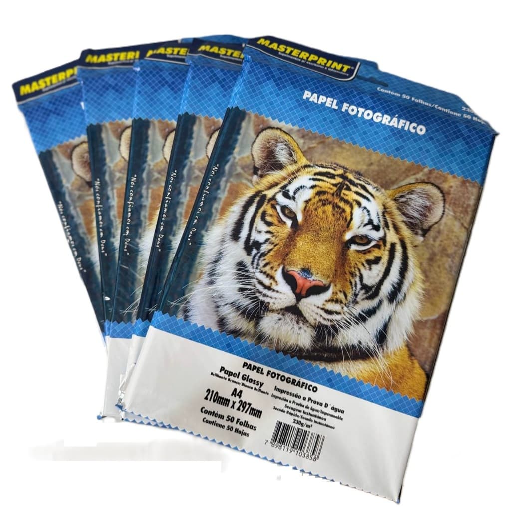 Papel Fotografico 230g Glossy A4 Kit 200 Folhas Masterprint