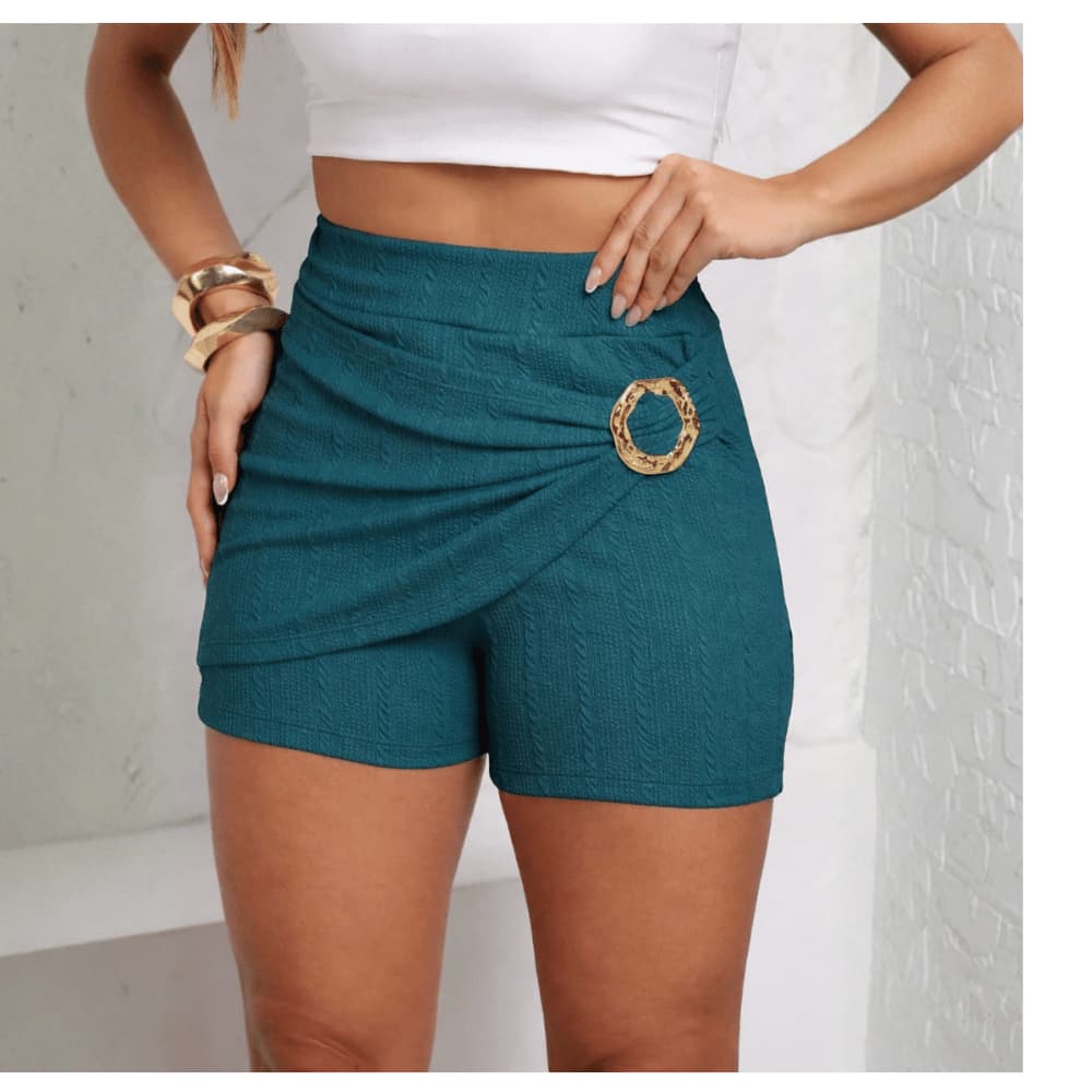 Short Saia Feminino Anarruga com Fivela – Moda Casual