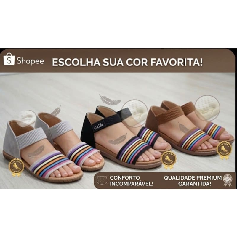 Sandália rasteira ortopedica