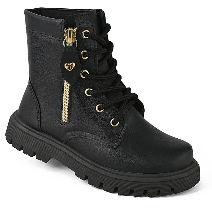 Coturno Infantil Menina com Zíper Bota Confortável 28 AO 36