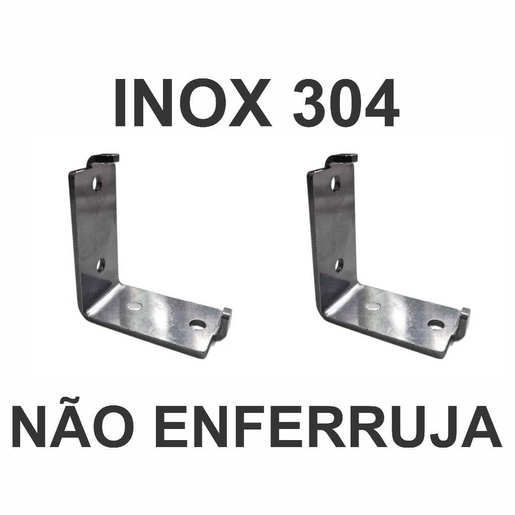 Kit 2 Suporte De Inox Extintor De Incêndio e Maca Parede Não Enferruja