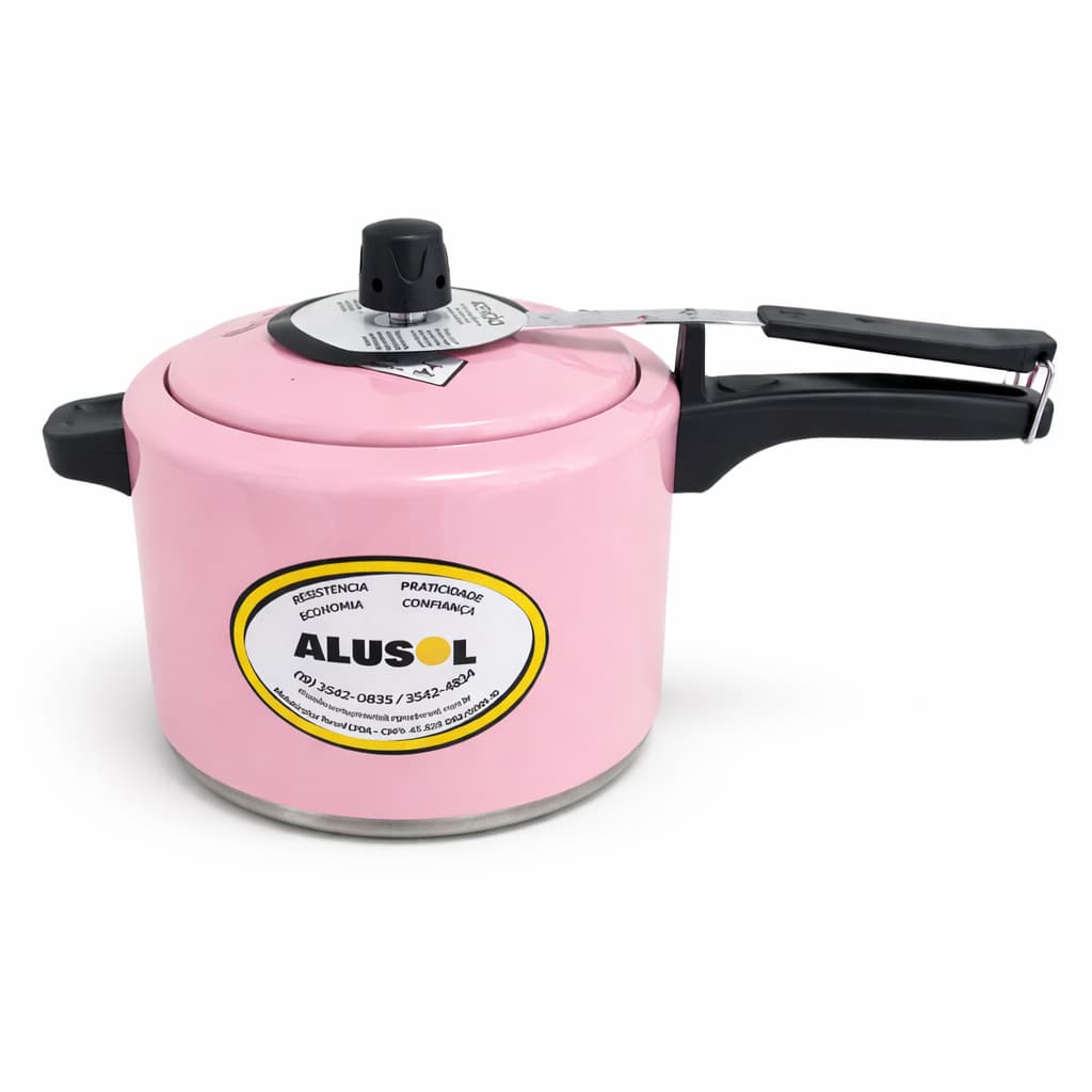 PANELA DE PRESSÃO 4,5 LITROS FECHAMENTO INTERNO ROSA BARBIE