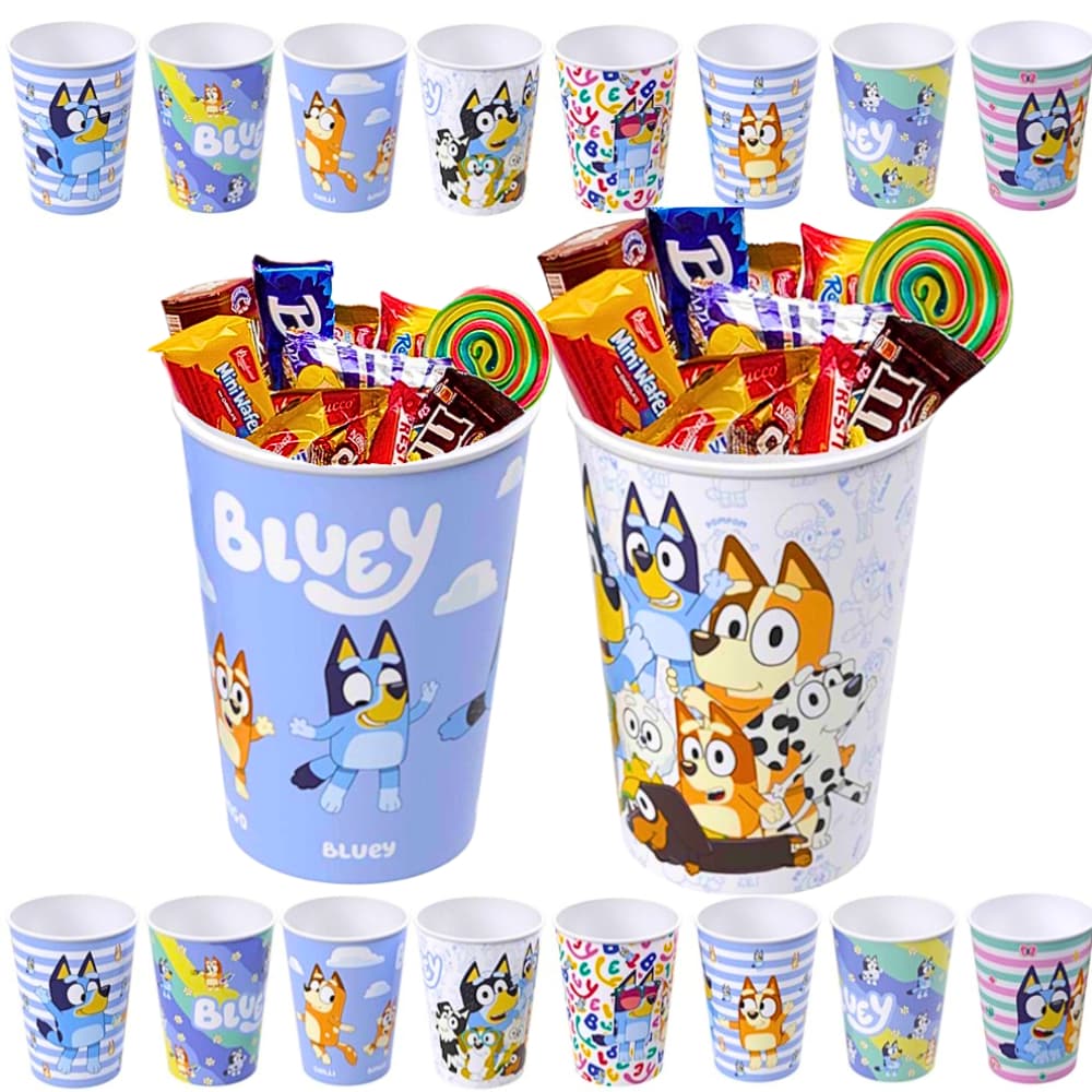 Kit Copos Bluey 320ml Para Lembrancinha Festa Aniversário Infantil Reutilizável Resistente Decoração