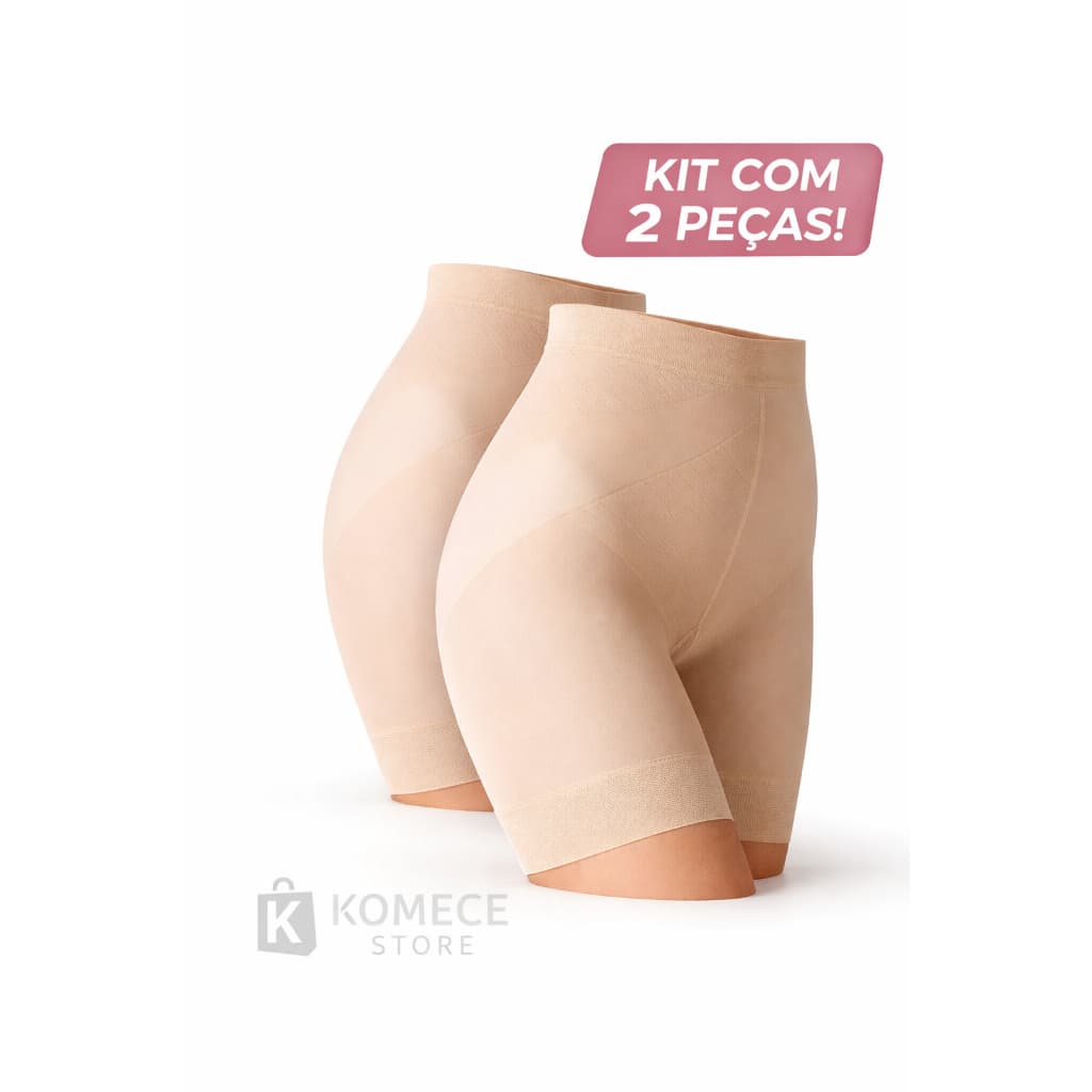 Kit com 2 Shorts Selene Slim Cintura Alta Levanta Bumbum