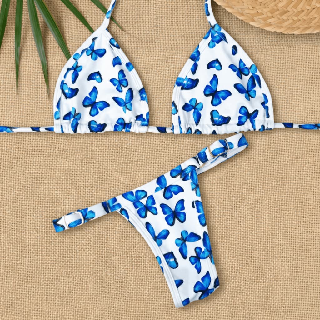 Biquíni Fita Estampado Fio Dental Sem Bojo