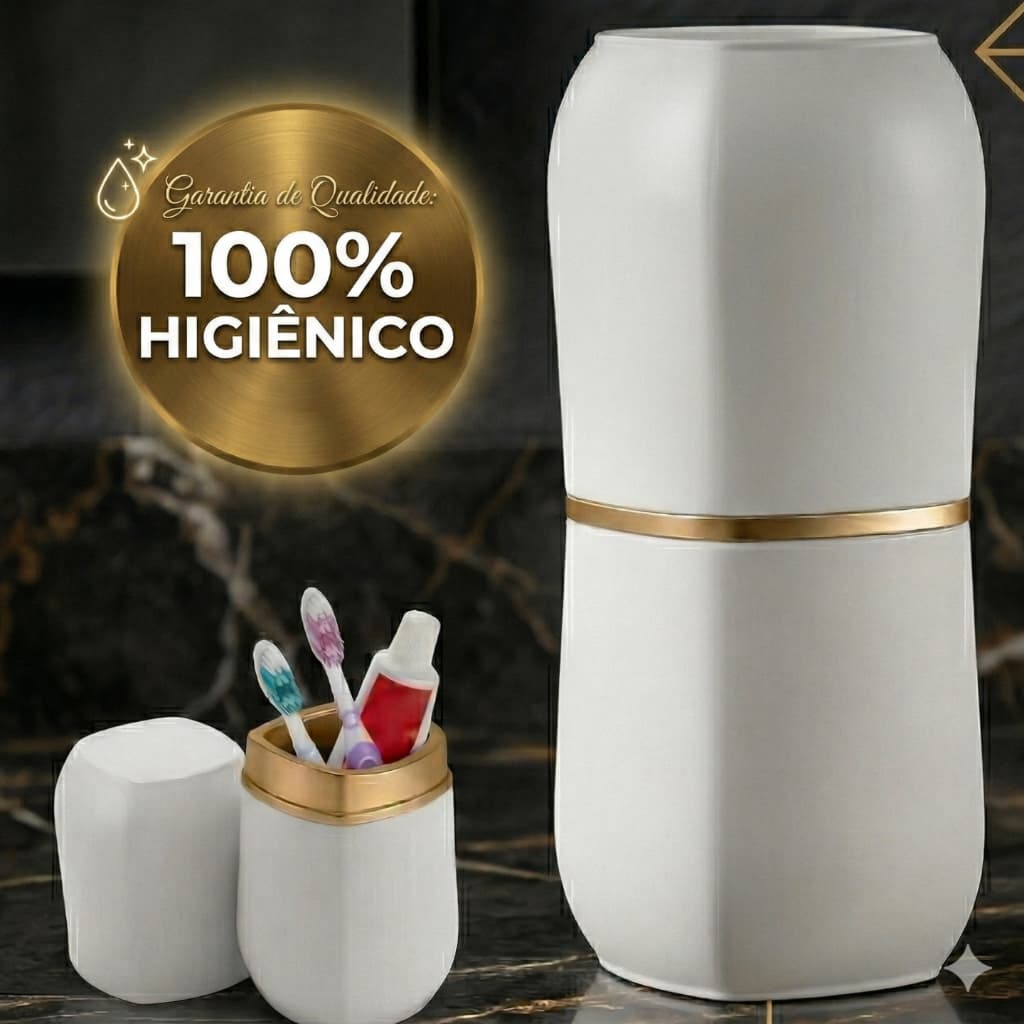 Porta Pasta e Escova Premium – Design Moderno