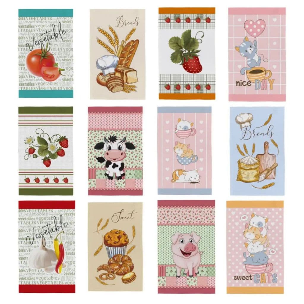 Kit 5 Panos de Prato Atoalhado Cozinha Teka Primore – 100% Algodão, Macio e Absorvente