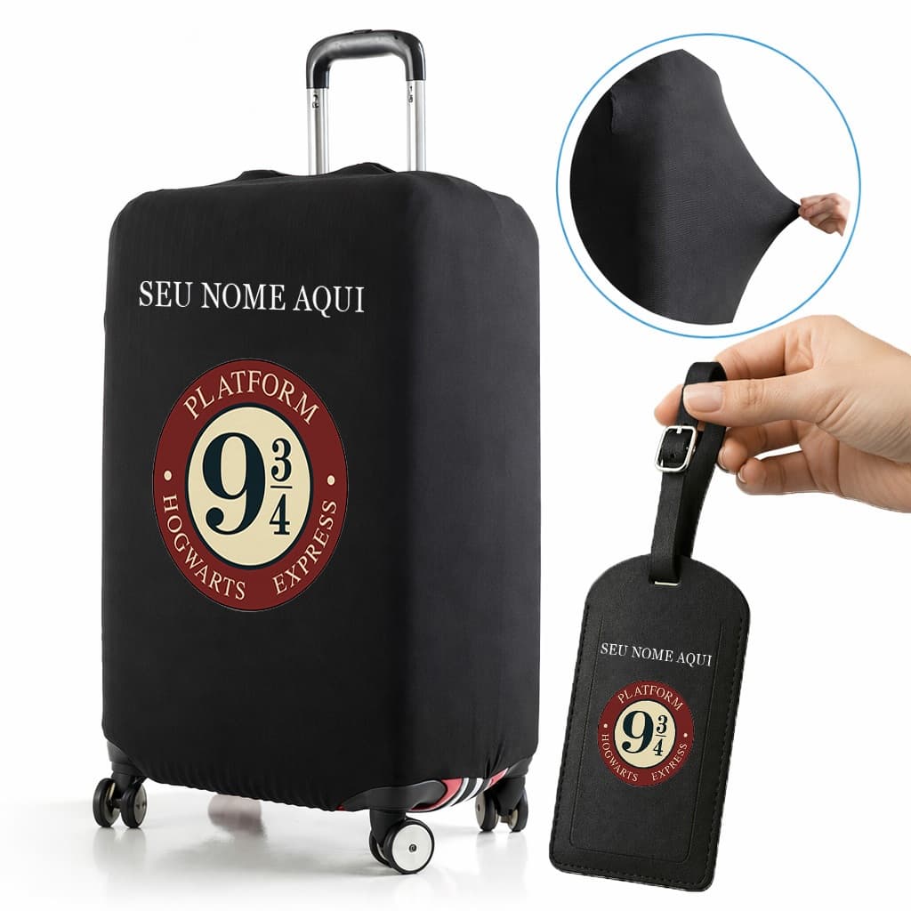 Capa De Mala 8 a 23KG Harry Seu Nome Personalizada Protetor Bagagem Para Viagem Protetora Grande