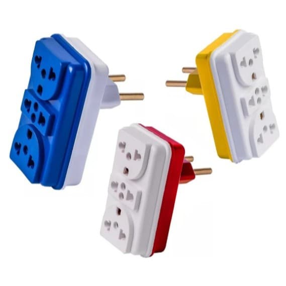 Adaptador De Tomada Benjamin T Colorido Universal 3 Entradas 127/220v