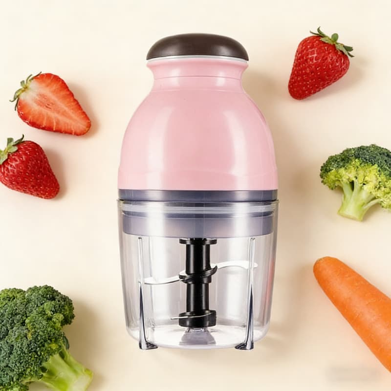 Processador Elétrico 600ml 110v - Cortador Triturador Legumes Frutas Verde Cozinha