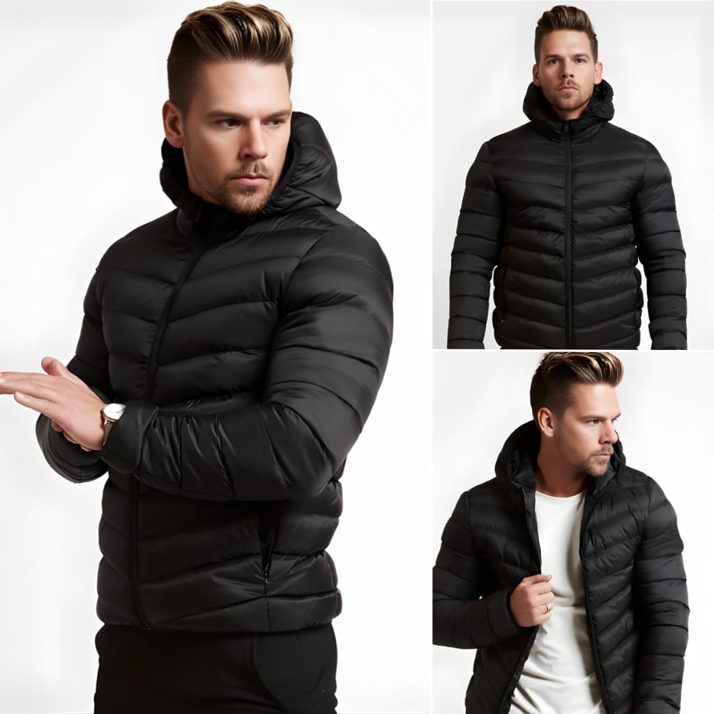 Jaqueta Puffer Bobojaco Corta Vento Nylon Frio Reforçada Capuz Removivel