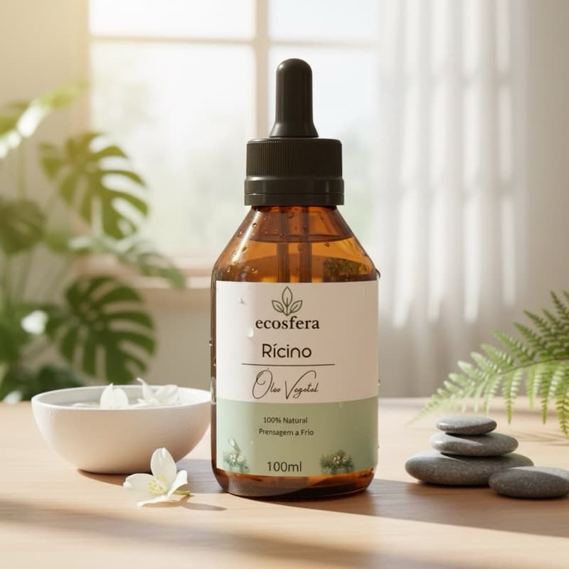 Óleo Vegetal de Rícino - 100ML- Crescimento dos cabelos, Barba, Cílios, Sobrancelhas, Antiqueda, Anti Caspa,