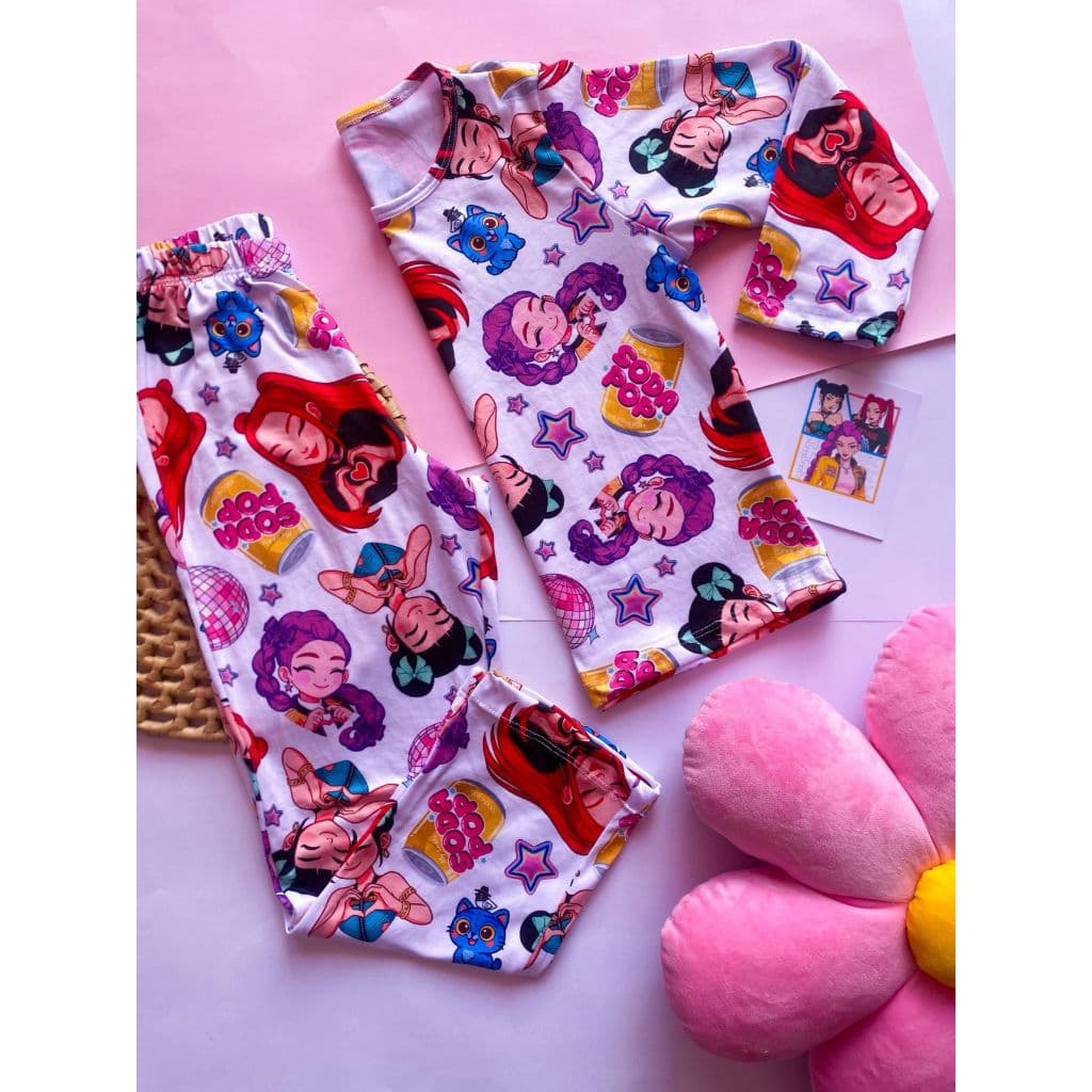Pijama Infantil Manga longa com calça-Guerreiras do K POP - Dream Girls