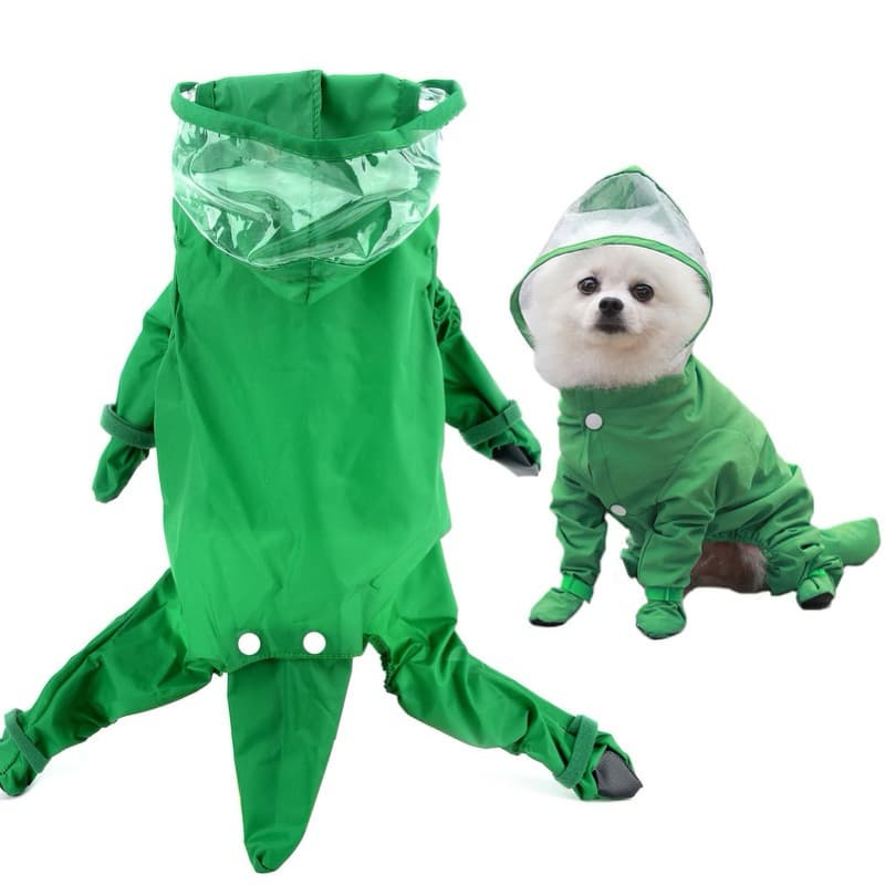 capa de chuva pet verde 4 patas impermeável M