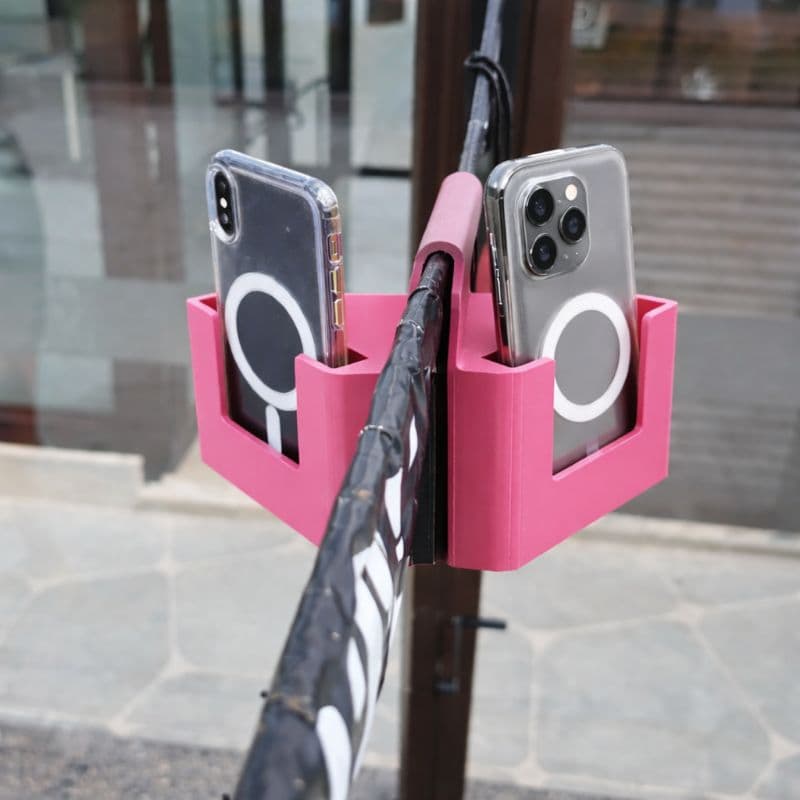 Suporte Para 2 Celular Rede pebolim beach tennis vôlei