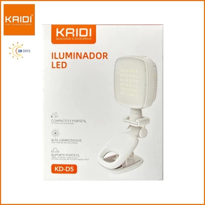 Iluminador de Led Portátil Para Celular com Suporte KAIDI (KD-D5)