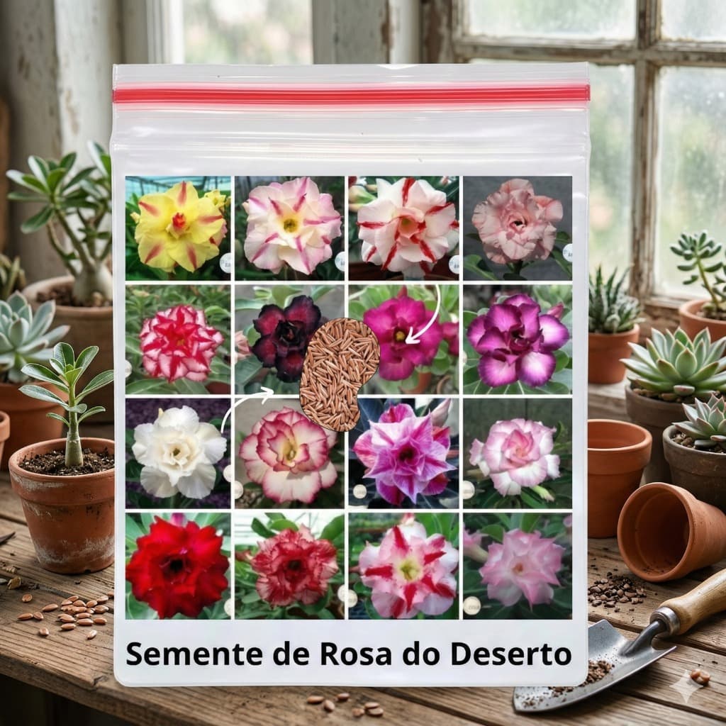 18 Sementes Rosa Do Deserto Cores Variadas Dobrada/tripla