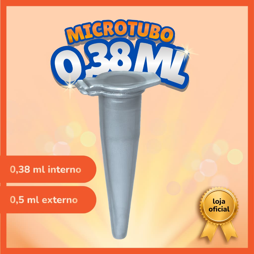 Microtubo Cônico 0,38ml Interno 0,5 Externo Prata 1000 Unid
