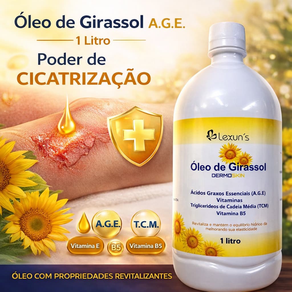 Óleo de Girassol 1 Litro Cicatrizante (AGE)
