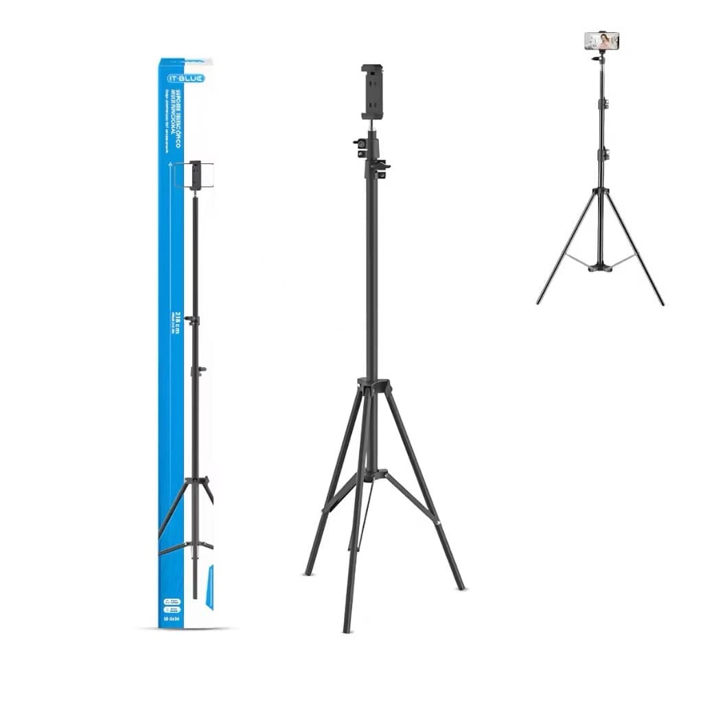Tripé Profissional 2.1m Suporte Telescópico Para Celular Câmera Multifuncional IT BLUE Original