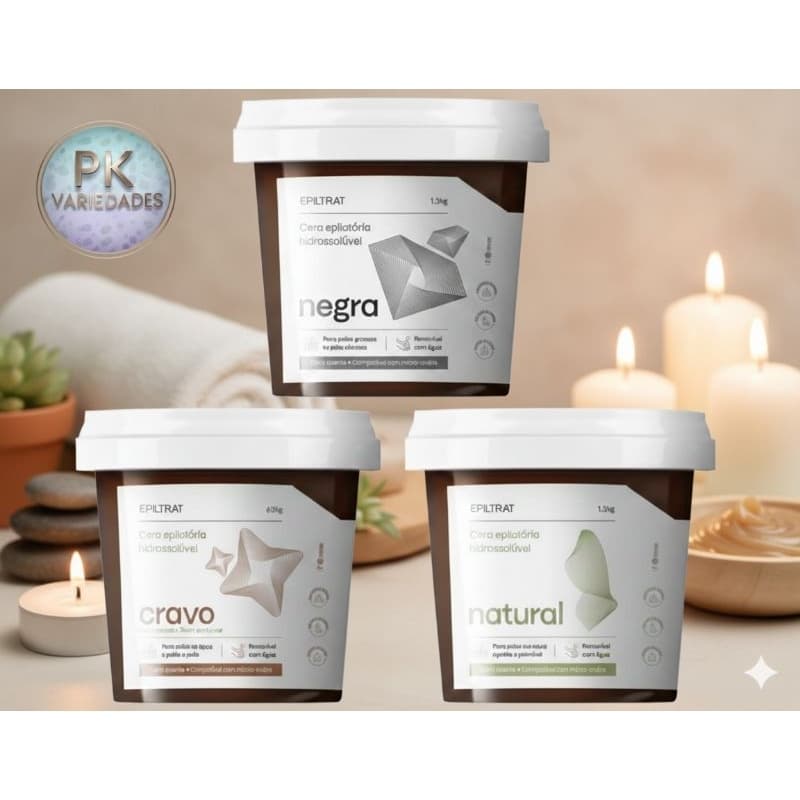 CERA DEPILATÓRIA CRAVO, MEL, NATURAL, NEGRA EPILTRAT LABOTRAT 600G (ESCOLHA A SUA)