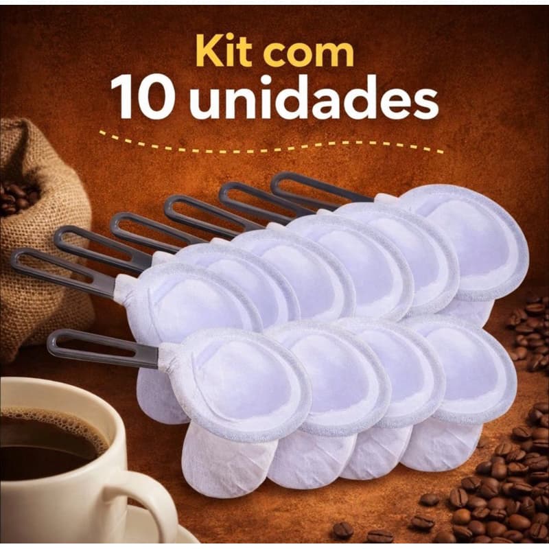 Kit com 10 Coador de Café de Pano Tamanho Grande Reutilizável e Sustentável