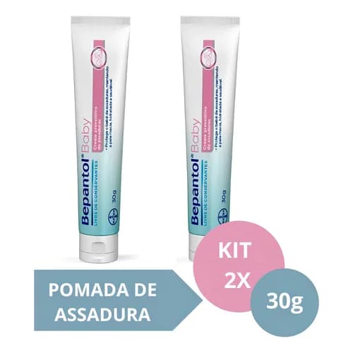 Kit 2 Bepantol Baby 30g Hipoalergênico Pomada para Assaduras