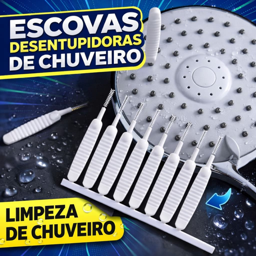 10 Unidades Escova Desentope Chuveiro Mini Limpador de Celular Ducha Fogão Escovinha Multifuncional