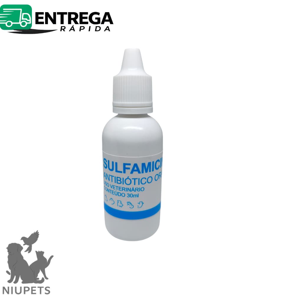 Sulfamicina Ibasa Antibiótico Tratamento para Coccidiose Coriza e Cólera Aviária Das Aves e pássaros 30ML