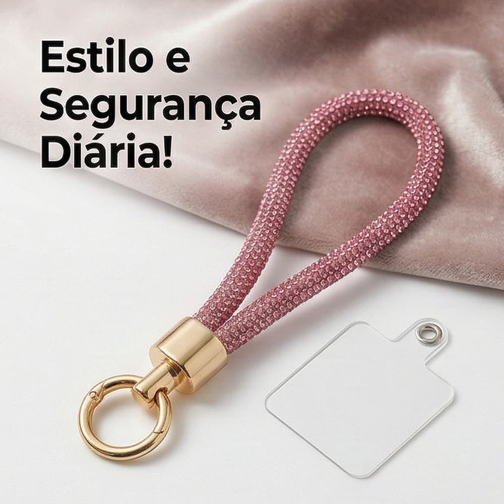 Alça para Celular com Adaptador Universal Cordão de Pulso Anti Queda Suporte até 2kg