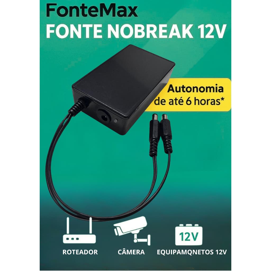 Mini Nobreak 12v 12w- Mini Ups Para Roteador, Câmera E Mais