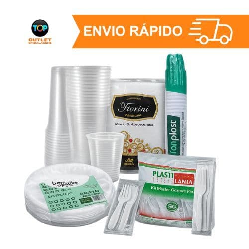 Kit Churrasco/Festa/Dia das Mães Descartável 50/100 peças Prato de Isopor+Guardanapo+Garfo+Faca+Copo