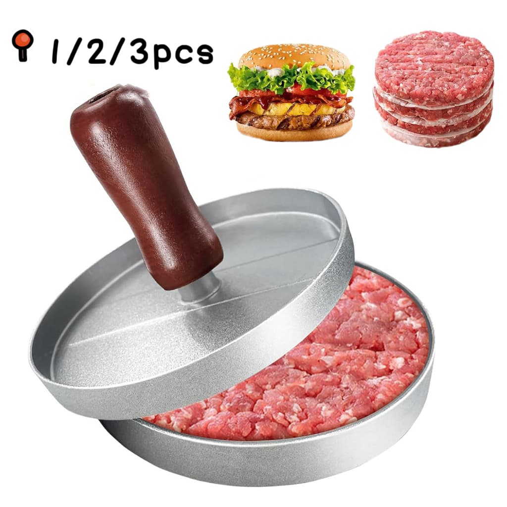 Forma Modelador De Fazer Hambúrguer /Frigideira Antiaderente 3 em 1 com Divisórias Caseiro Fácil E Rápido-Forma