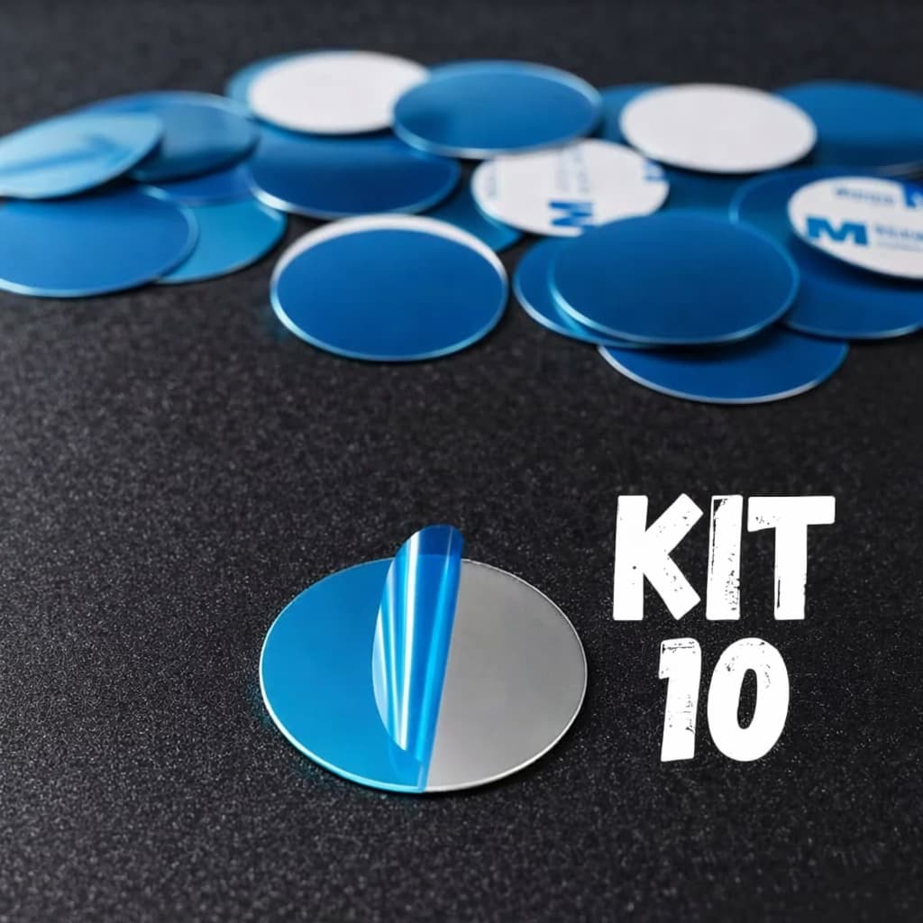 Kit Placa Metálica Adesivas 3M para Suportes Magnéticos de Celular