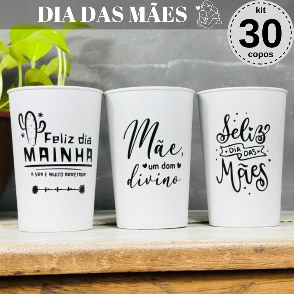 Kit 30 Copos Lembrancinha Para o Dia das Mães Evangélico Escola Igreja Família Amigos Presente Mãe