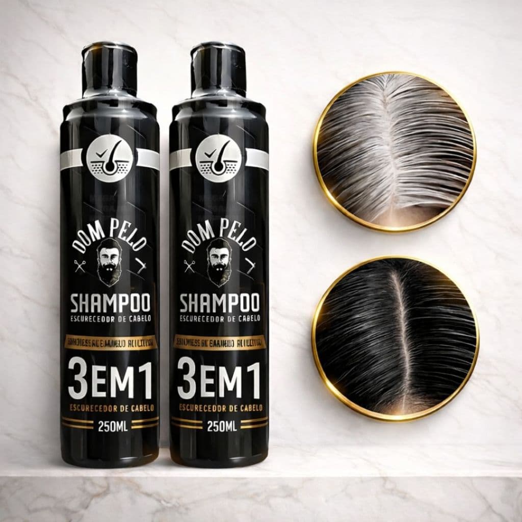 kit 2 Un Shampoo Escurecedor De Cabelo Branco Grisalho 250ml