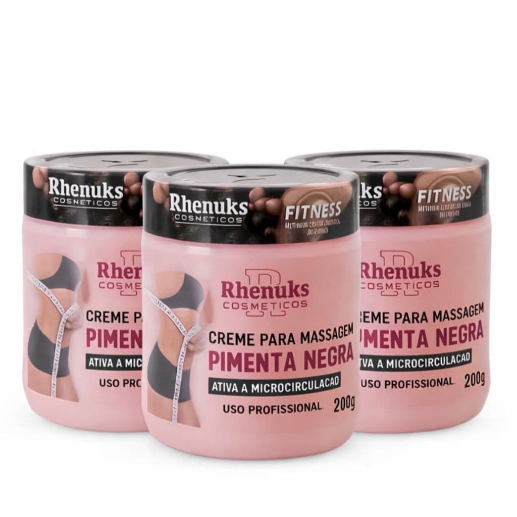 Gel Redutor de Medidas Creme Massageador Para Emagrecer 200g Pimenta Negra