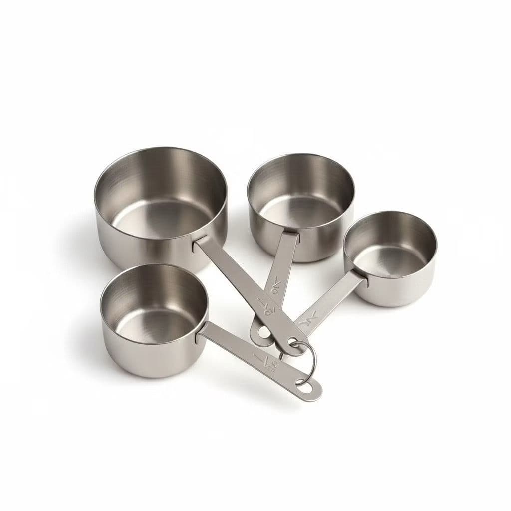 Kit 4 Copos de Medição de Inox Profissional Colher Medidora