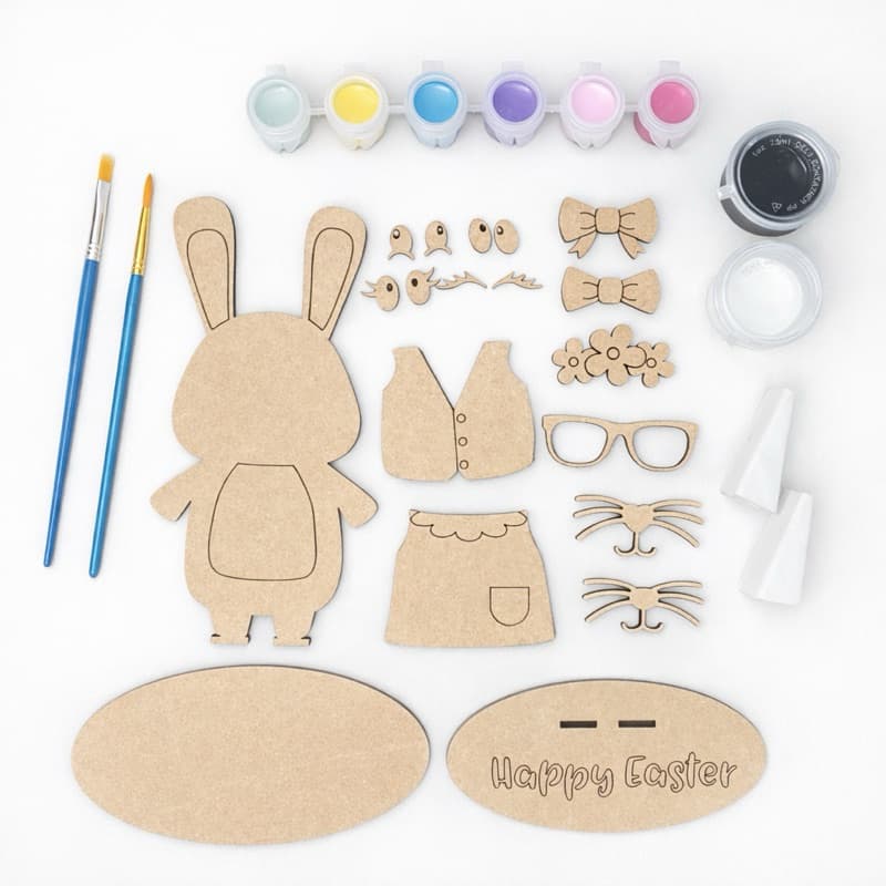 10 Coelhos MDF para Pintar e Montar | Kit Páscoa Infantil | Lembrancinha Escolar | Artesanato MDF