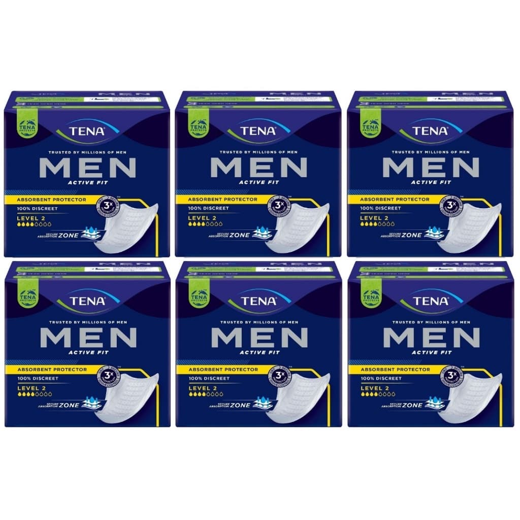 Kit 6cx Absorvente Masculino Tena Fit Men 10un cada - Total 60un