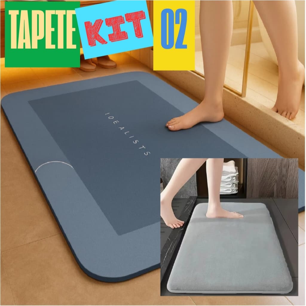 Tapete de Banheiro Absorvente Antiderrapante Secagem Rápida