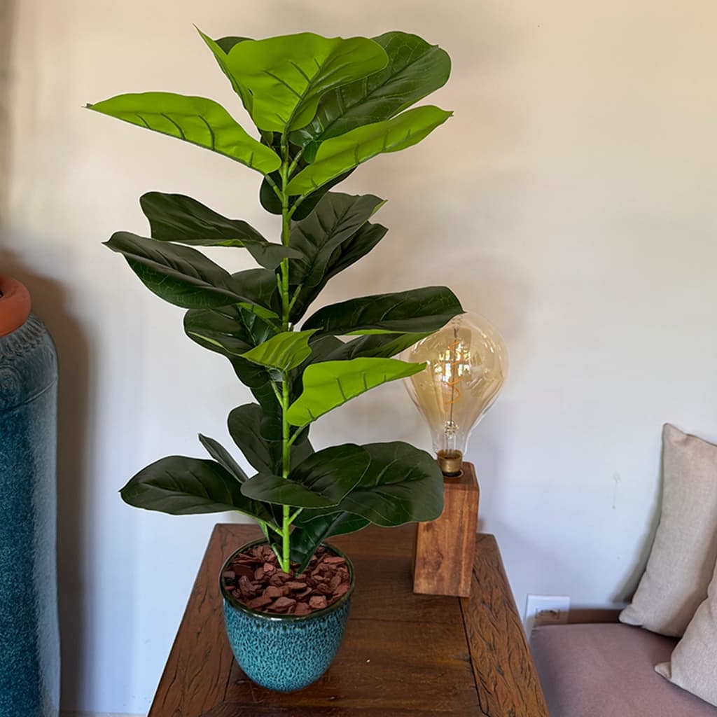 Planta Artificial Ficus Lyrata 85cm Toque Real Realista | Decoração Sala Escritório Luxo