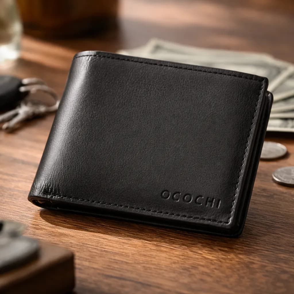 Carteira Masculina Ogochi Em Couro - Preta
