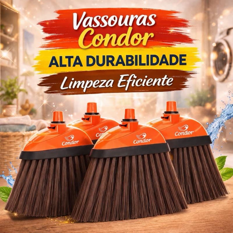 Vassouras Condor SEM CABO Original Limpeza Multiuso Uso Interno e Externo