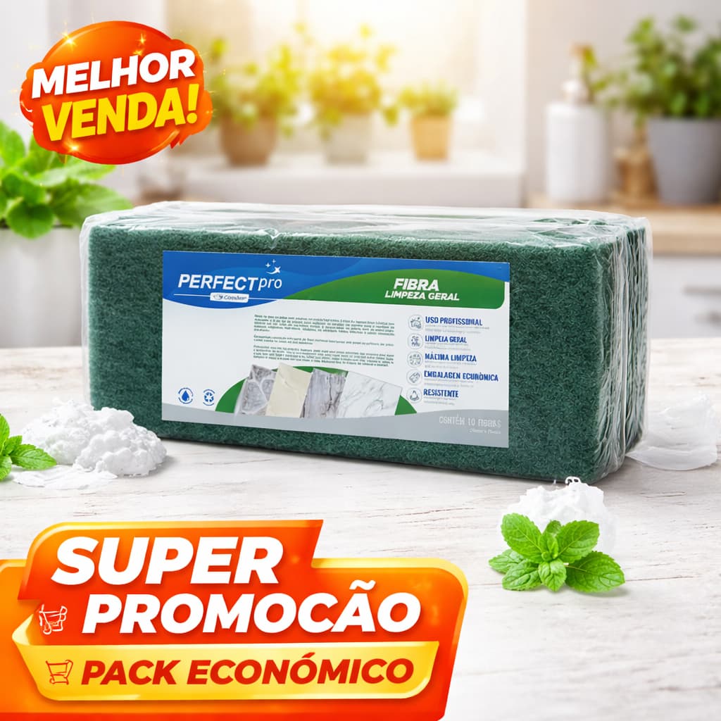 Fibra De limpeza Pesada  Kit 10 Unidades Perfect Pro Limpeza Geral Verde