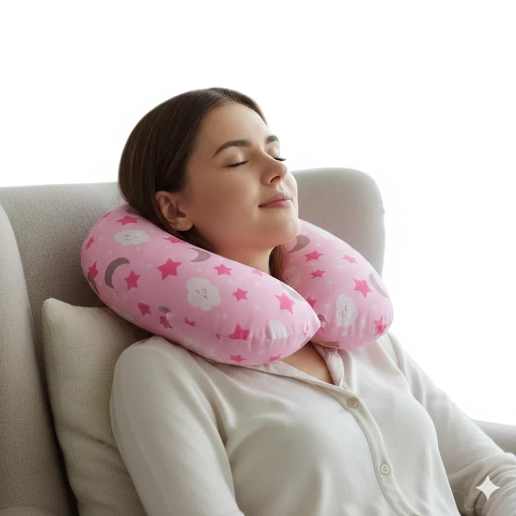 Almofada Travesseiro de Pescoço Viagem Premium - Fibra de Silicone Antialérgica