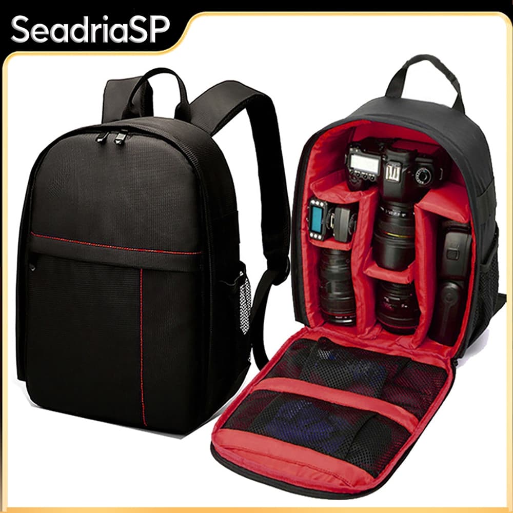 Mochila para câmera SLR à prova d'água Nikon, Canon, Sony, lentes grandes para câmeras fotográficas e acessórios