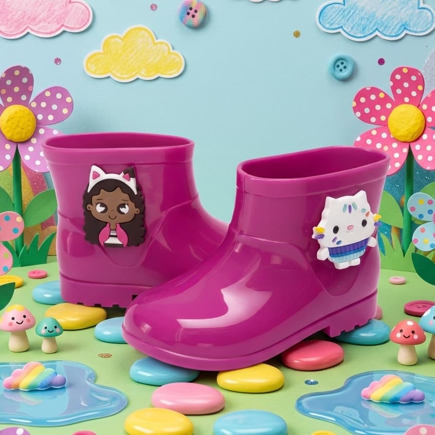 Galocha Infantil Menina Turma Da Gabby Bota Confortável Leve Solado Emborrachado Envio Rápido
