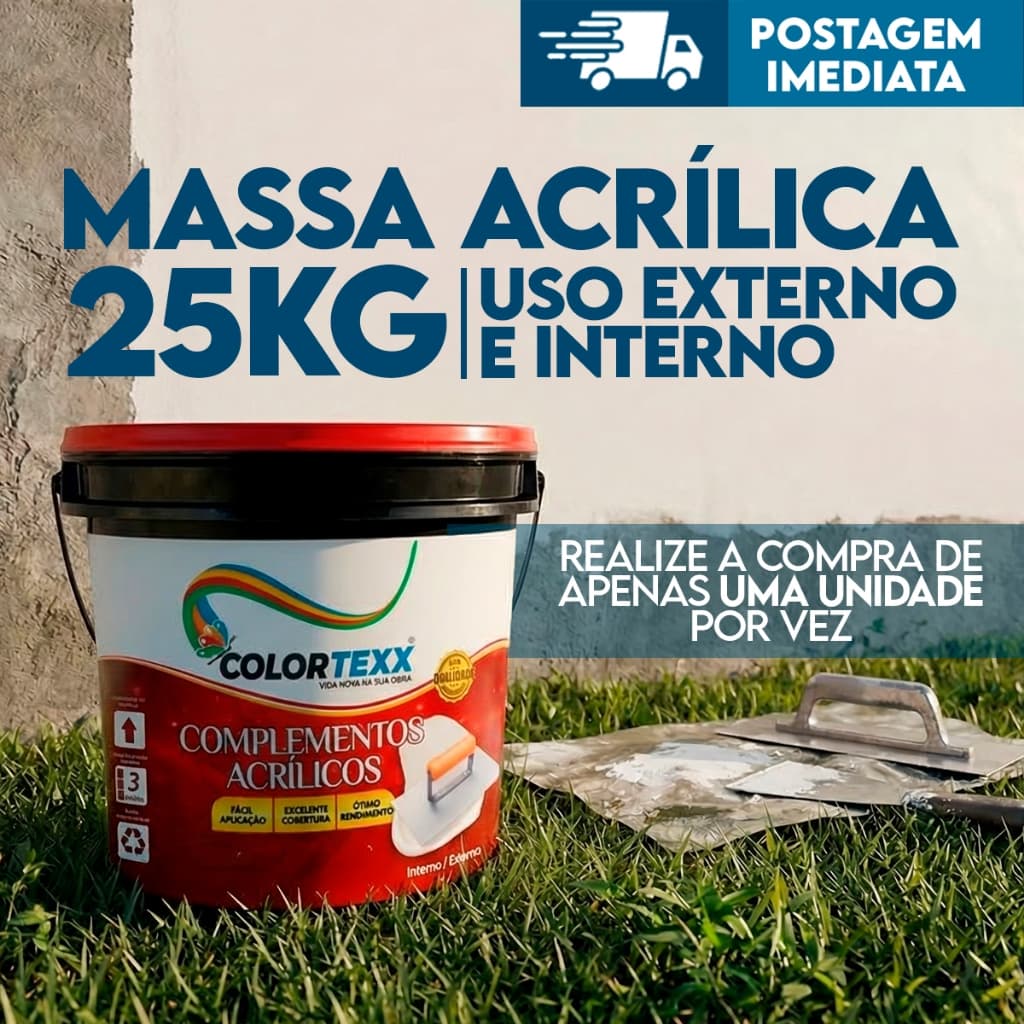 Massa Acrílica 25kg Premium Colortexx Externo Interno Fácil PAREDE MUROS antimofo infiltração branca