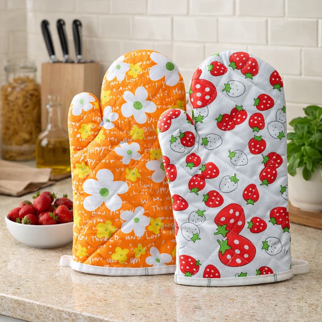 Luva Para Cozinha De Poliester Termica Estampas Sortidas